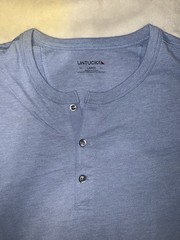 UNTUCKit – Size L – Men’s Pale/Light Blue Long Sleeve Henley T-Shirt
