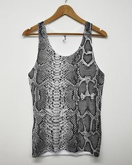 Grey Snake All Over Vest Graphic Pattern Top Tank Summer Indie Hipster Grunge