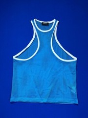 DSQUARED2 men’s summer blue back&front racer mesh muscle tank top SZ L