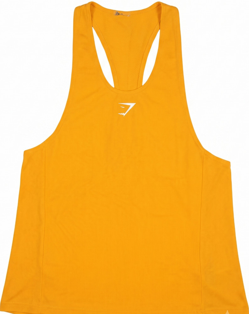 MEN’S STRINGER TANK TOP Gymshark Gold Racerback Bodybuilding Gym Drop Arm MEDIUM