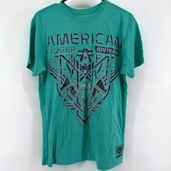 American Fighter Large Aqua Blue Foil Print Buckle Exclusive Reflective BKE MMA