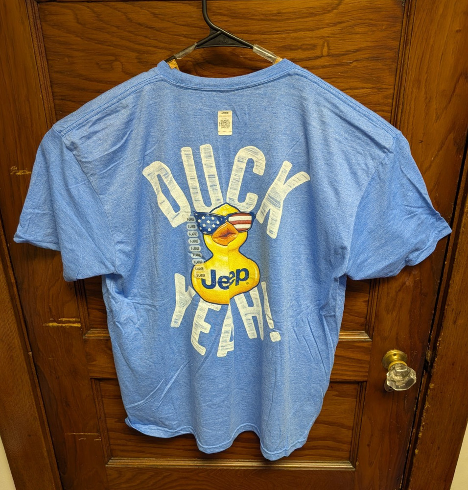 NEW Jedco Jeep Graphic Tee Ducks 2-Sided Auto Care XL NWT Pop Art