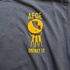 American Apparel AFGE District 12 Union T-Shirt Twelve Strong Navy Blue Large