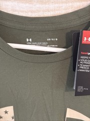 Under Armour Men’s UA Freedom Flag T-Shirt – Size Large – Olive Green Fast Ship
