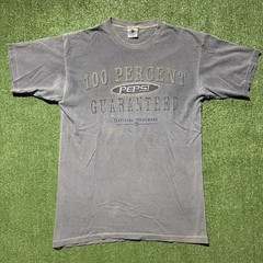 VTG Pepsi T-Shirt Men’s Large 100% Guaranteed Satisfaction Blue Embroidered