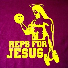 gym tee T-shirt tshirt body building REPS FOR JESUS F weight training lifting
