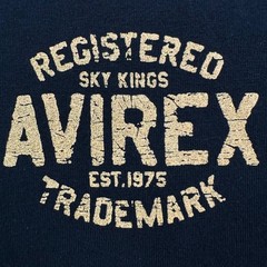 Vintage Avirex Shirt Mens XL Black Sky Kings Crew Neck Short Sleeve Logo 90s Y2k