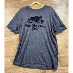 Roots Beaver T-Shirt L Blue Heather Washington DC Graphic Tee