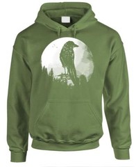 CROW SILHOUETTE – Fleece Pullover Hoodie