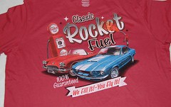 MENS Tee Shirt VINTAGE CARS Classic Rocket Fuel L 42-44 XL 46-48