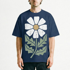 Retro Daisy Flower T-Shirt Boho Botanical Nature Floral Garden Style Tee