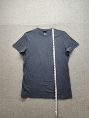 H&M Men Shirt L Gray Crew Neck Short Sleeve Flat Front Stretch Pullover Tee
