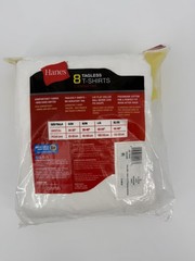 8 Pack Hanes Men’s Tagless Crew T-Shirts Small Size 15763, 2135C8 White