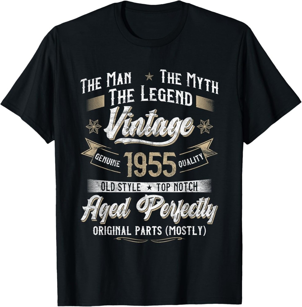71st Birthday Gift Vintage 1955 Men Funny 71 Years Old 1955 T-Shirt-.