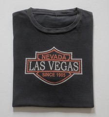 LAS VEGAS NEVADA MOTORCYCLE SINCE 1905 FADED BLACK GRAPHIC T SHIRT MENs SZ XL
