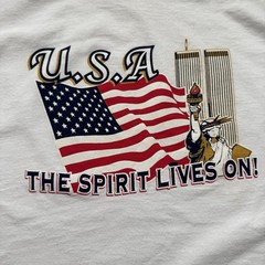 Vintage USA The Spirit Lives On! 9/11 Memorial T-Shirt XL Fruit of the Loom