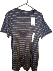 Med Blue Striped Short Sleeve Crew T-Shirt Goodfellow & Co Standard Fit Mens NWT