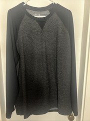 Orvis Classic Men’s Size XL Raglan Long Sleeve Shirt Grey Black Crew Neck Top