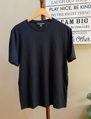 Michael Kors Mens Textured Fabric Crew Neck Short Sleeve T Shirt Black M Embroid
