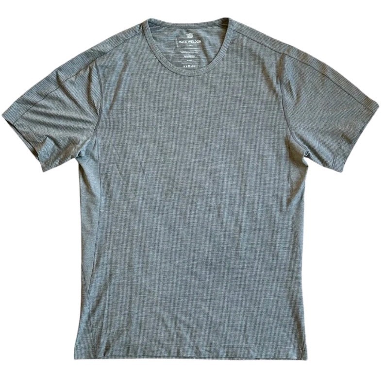 Mack Weldon Performance Crew Neck T-Shirt Men’s Medium Gray Short Sleeve Waffle