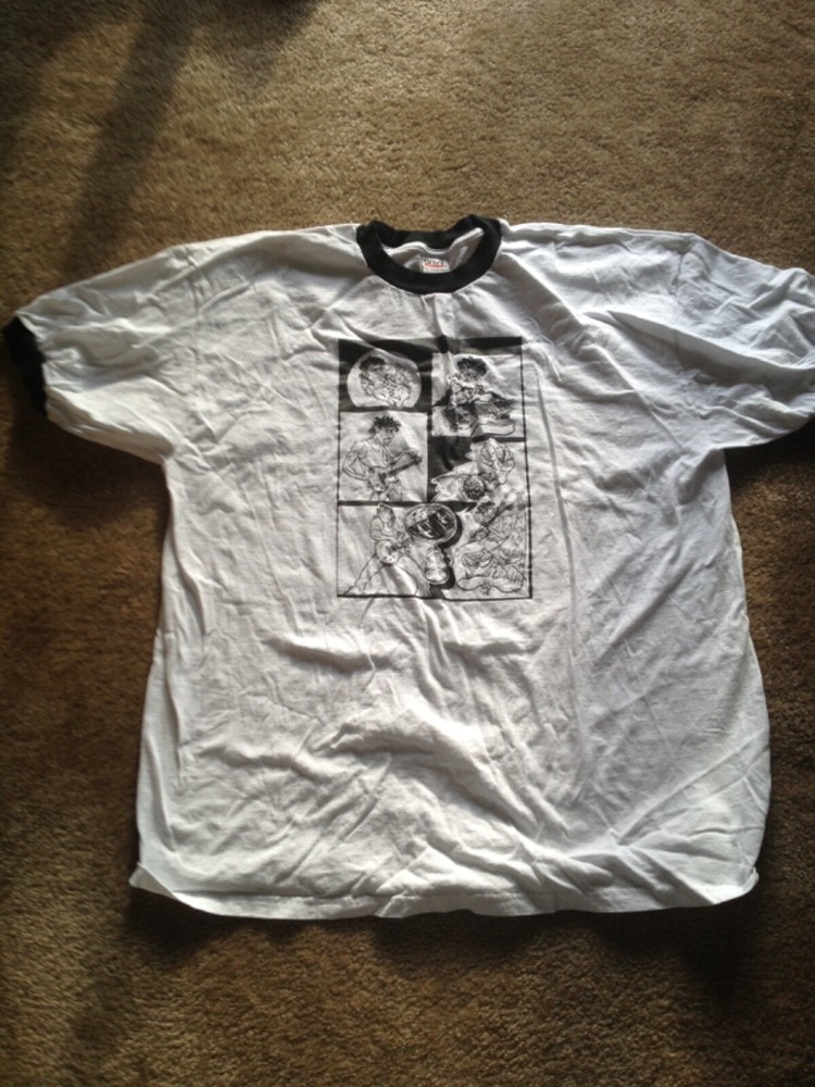 PRS Guitars t-shirt 2XL vintage white black ribbed collar and arms 100% Cotton