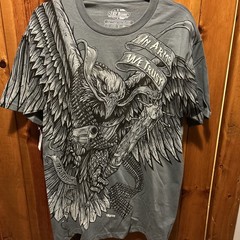 7.62 Design -In Arms We Trust Grey Men’s Large Tshirt 100% Preshrunk Cotton