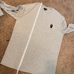 Polo Ralph Lauren Embroidered Bear Gray Waffle Thermal Long Sleeve Shirt Mens 3X