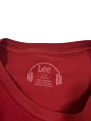 Lee Jeans ESTD 1889 T Shirt Mens Large Red American Original Classic Fit Graphic