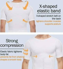 Men T-shirt Male Body Shaper Compression Shapewear Fitness Tummy Control Vest US