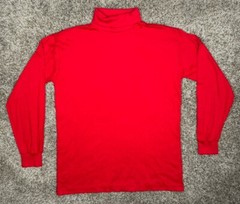90s Turtleneck Red Men Sz Large VTG St. John’s Bay Combed Cotton Made In USA