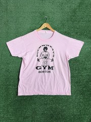 VTG 80s BuckWheat Buck’s Gym Little Rascals Gold’s Gym Pink T-Shirt Size XL