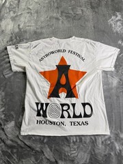 Travis Scott Astroworld Festival 2018 T-Shirt Houston Texas White Cotton M Used