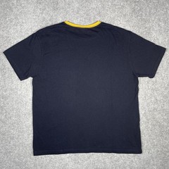 Polo Ralph Lauren Ringer T Shirt Mens M Vintage 90s RL 67 Spellout Navy Yellow