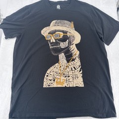 XRAY New York 212 SKULL SEQUINS W/SUNGLASS HAT T-Shirt 2XL LT Stretch Blend