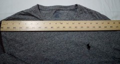 Polo Ralph Lauren T-Shirt Men L Custom Fit Gray Black Pony Crew Long Sleeve