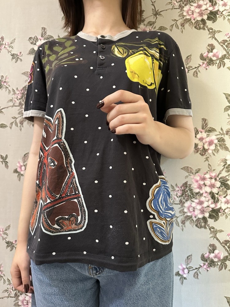Dolce & Gabbana Men’s Nero Printed Cotton Crewneck T-Shirt
