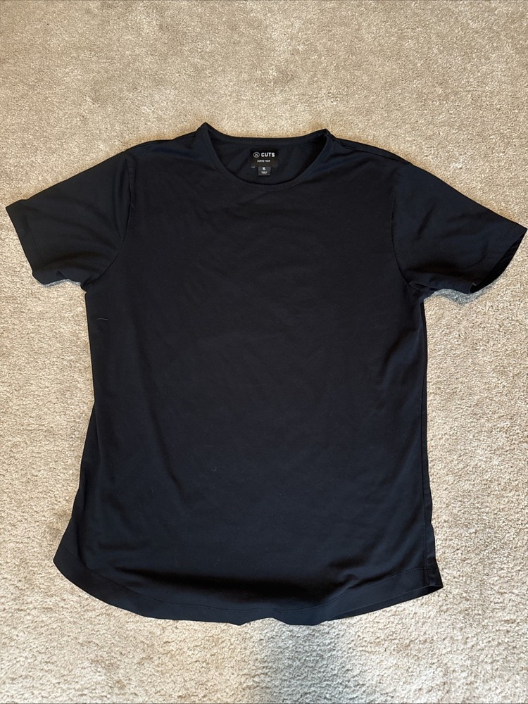 Cuts Clothing Short Sleeve Curve-Hem Shirt Mens XL (BLACK) Pyca Pro