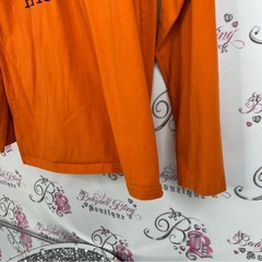Tommy Hilfiger long sleeve embroidered front Vibrant Orange Graphic Tee