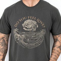 Comfort Tee Gothic Vintage Rose Ocean Waves Floral Nature Dark