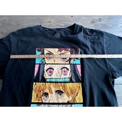 Demon Slayer Kimetsu No Yaiba Anime Black T-Shirt Character Graphic Unisex Sz L