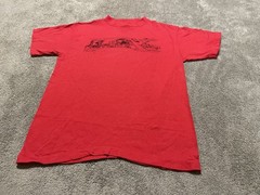 Vintage 80s Ralph Steadman T Shirt Mens L Red USA Single Stitch Gonzo RARE