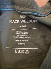 Mack Weldon Long Sleeve Shirt Mens Large Green Casual Stretch 100% Cotton Soft