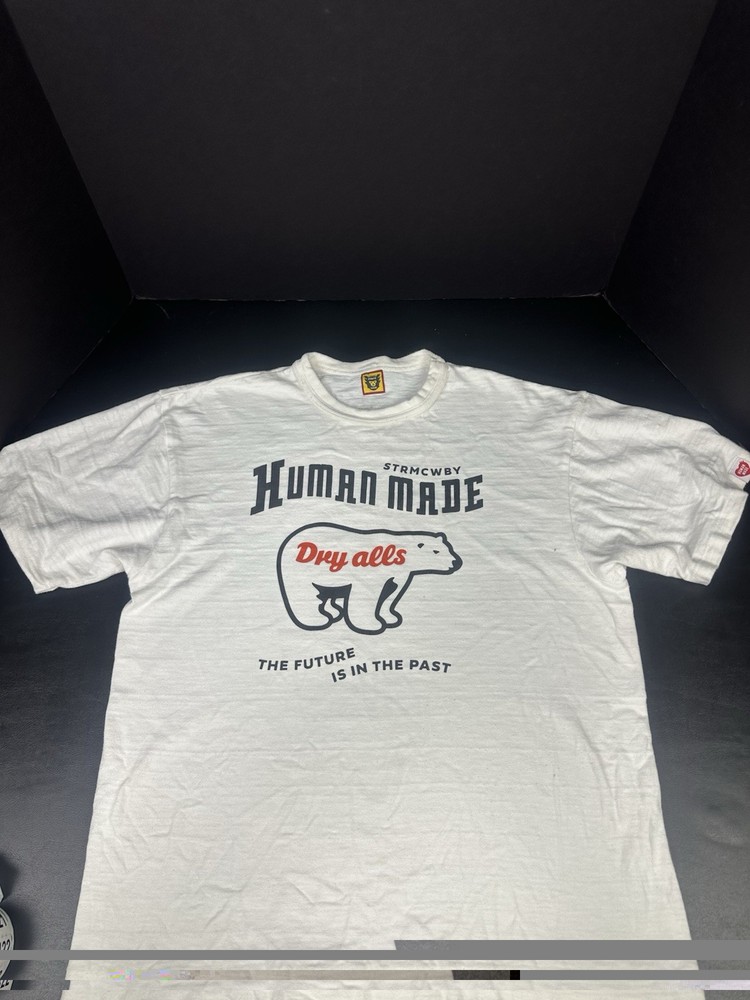 Human Made Graphic T-Shirt #7 Polar Bear Print In White Sz Large