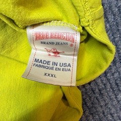 True Religion Logo T Shirt XXL Lime Green Streetwear Y2K Hype Casual Tee