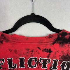 Affliction T-Shirt Mens Sz 3XL Red Black Live Fast Tie Dye Distress Graphic NWT