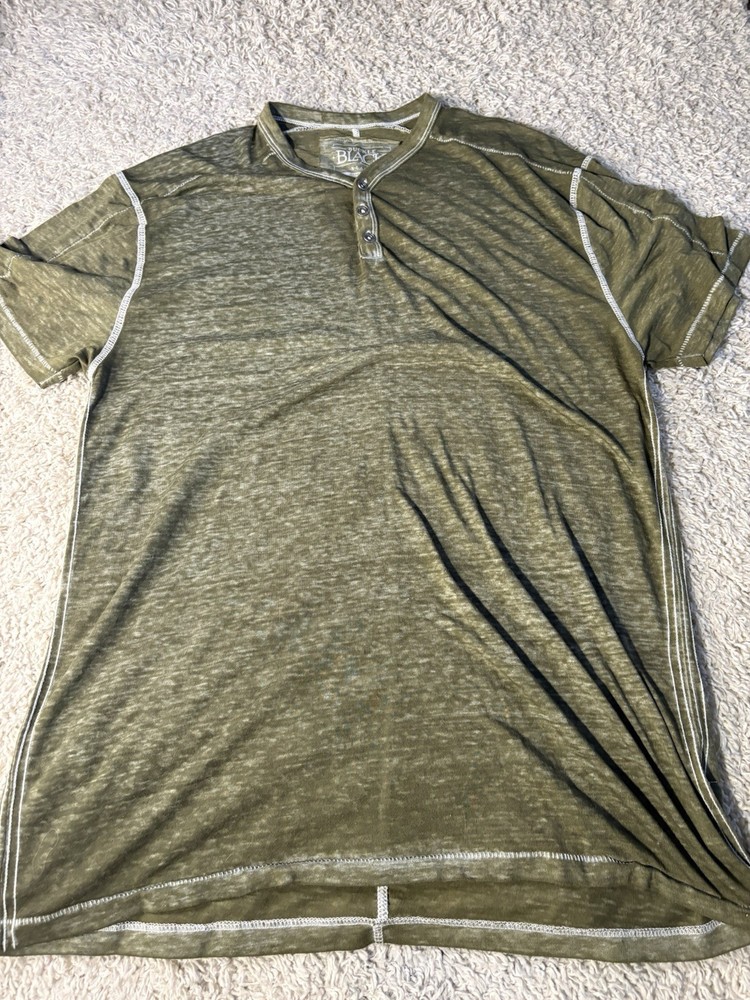 Buckle Black Shirt Adult Extra Large 1XL Green Short Sleeve Casual Mens A234****