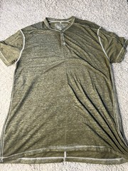 Buckle Black Shirt Adult Extra Large 1XL Green Short Sleeve Casual Mens A234****