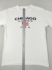 Gildan Chicago Shirt Mens Large White Illinois USA Flag Graphic Tee Patriotic