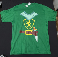 T-Shirt Knight In Armor Ren Faire Fantasy coat of arms green 100% cotton b43