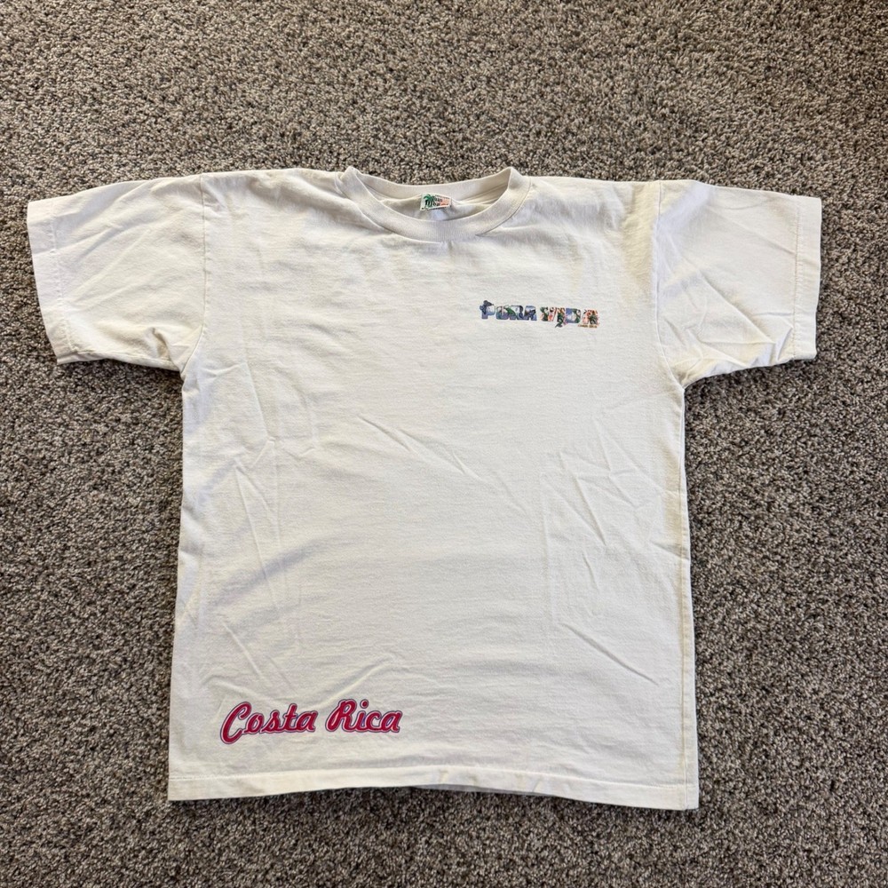 Creaciones Juan Diego Costa Rica Pura Vida Aves Parrot White T-Shirt Mens Medium